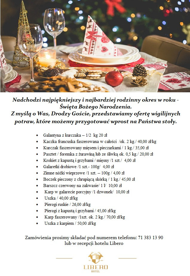 oferta potraw wigilijnych